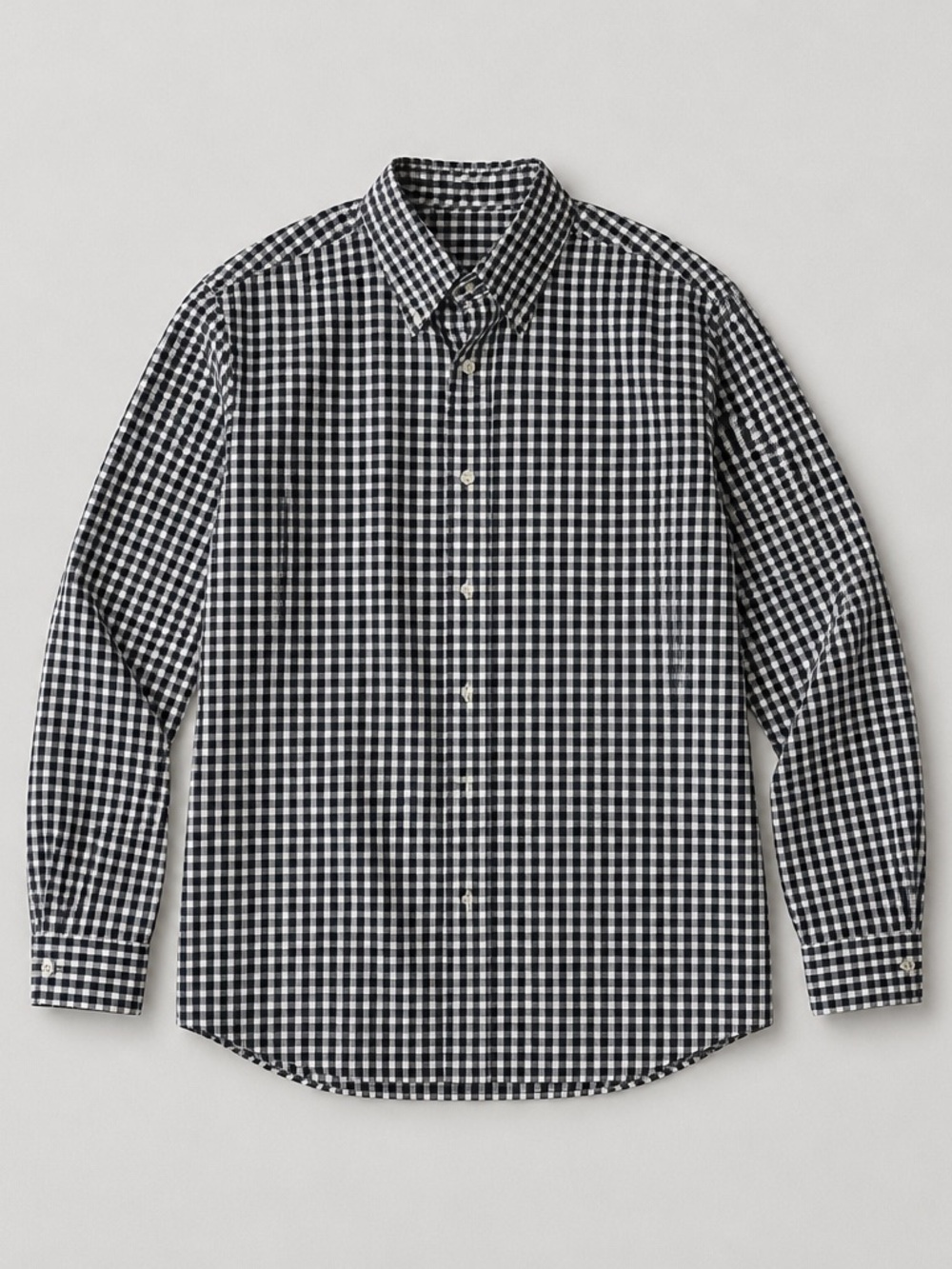 Forsyth of Canada Men's Gingham Long Sleeve Shirt Size Large Navy and White